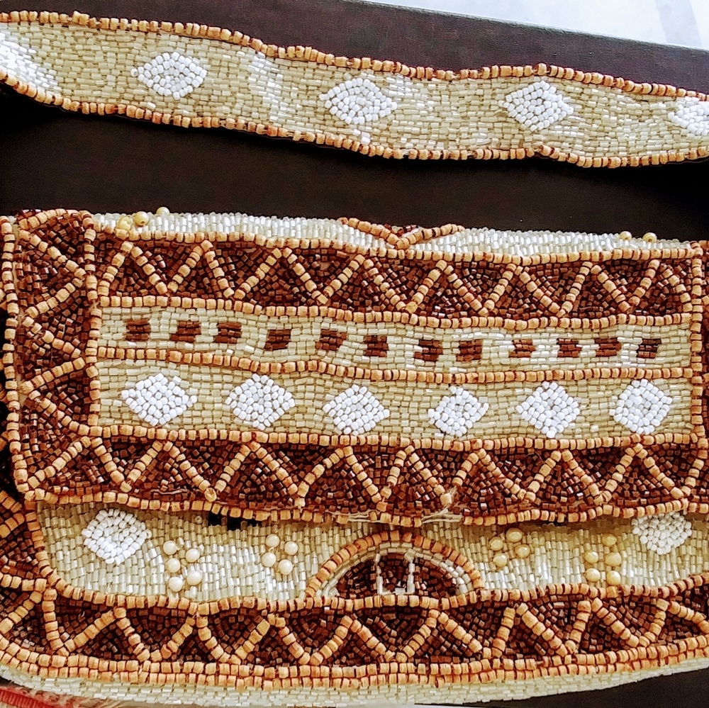 Beaded handmade clutch bag
